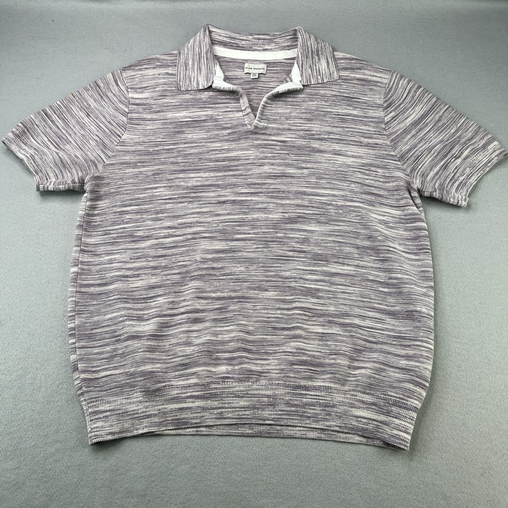 Club Monaco Mens Size Medium Short Sleeve Purple Pullover Polo Sweater